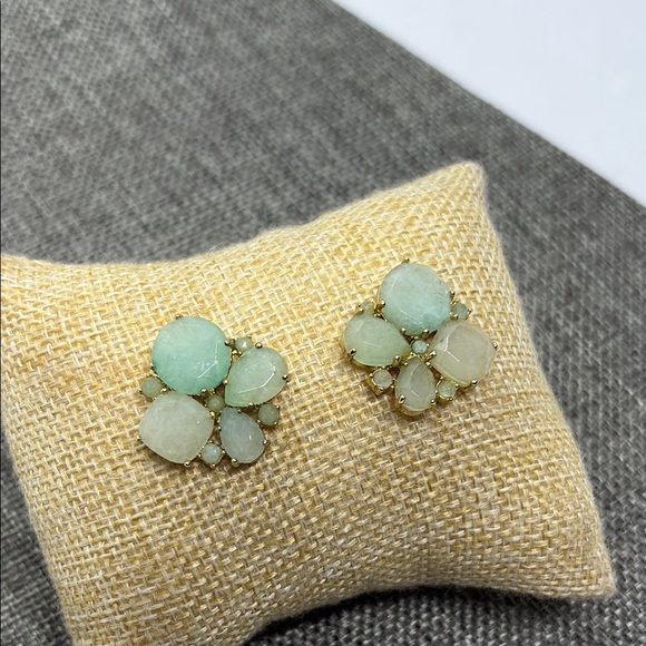 kate spade Jewelry - Kate Spade Green Gemstone Cluster Earrings